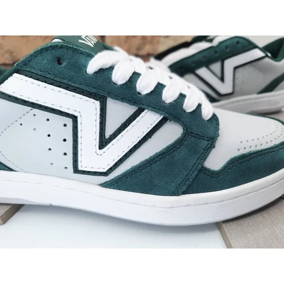 Vans Lowland Mens Sz 9 Green Suede Gray White Leather Sneakers Rare